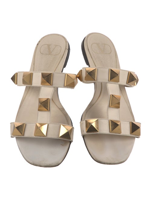Valentino Rockstud Accents Leather Slides