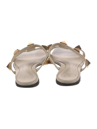 Valentino Rockstud Accents Leather Slides