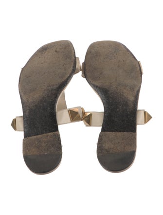 Valentino Rockstud Accents Leather Slides