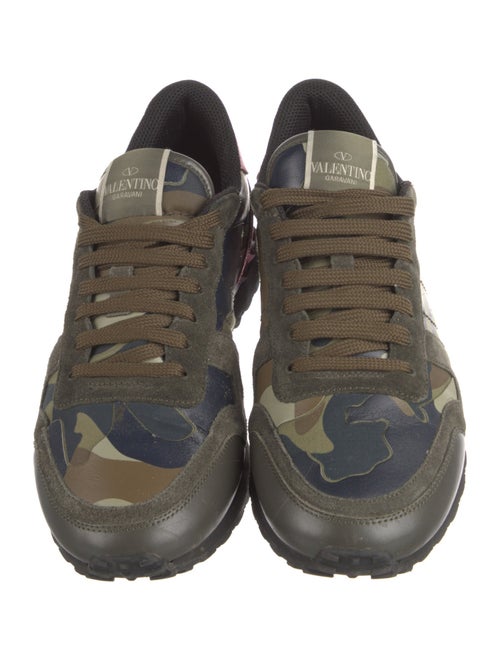 Valentino Rockstud Accents Leather Sneakers