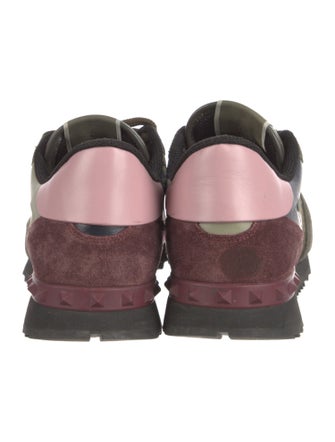 Valentino Rockstud Accents Leather Sneakers