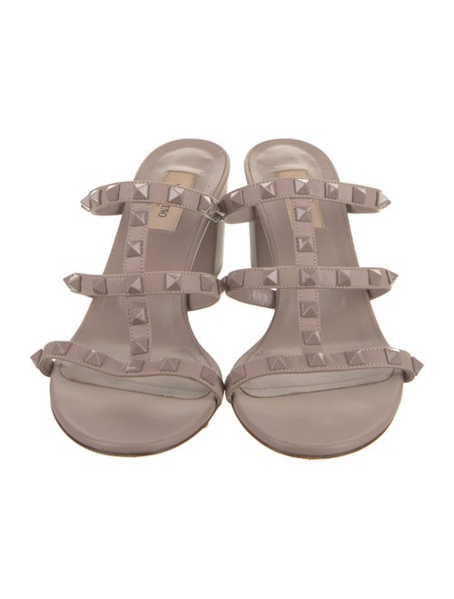 Valentino Rockstud Accents Leather Slides