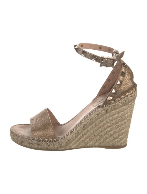 Valentino Rockstud Accents Leather Espadrilles
