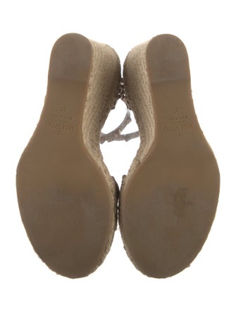 Valentino Rockstud Accents Leather Espadrilles