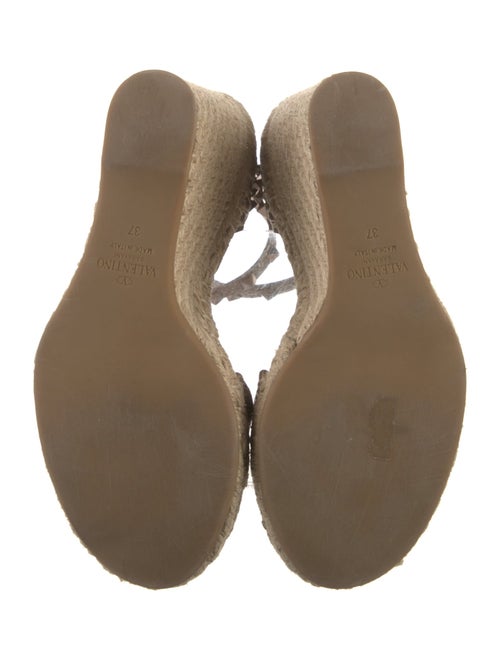 Valentino Rockstud Accents Leather Espadrilles