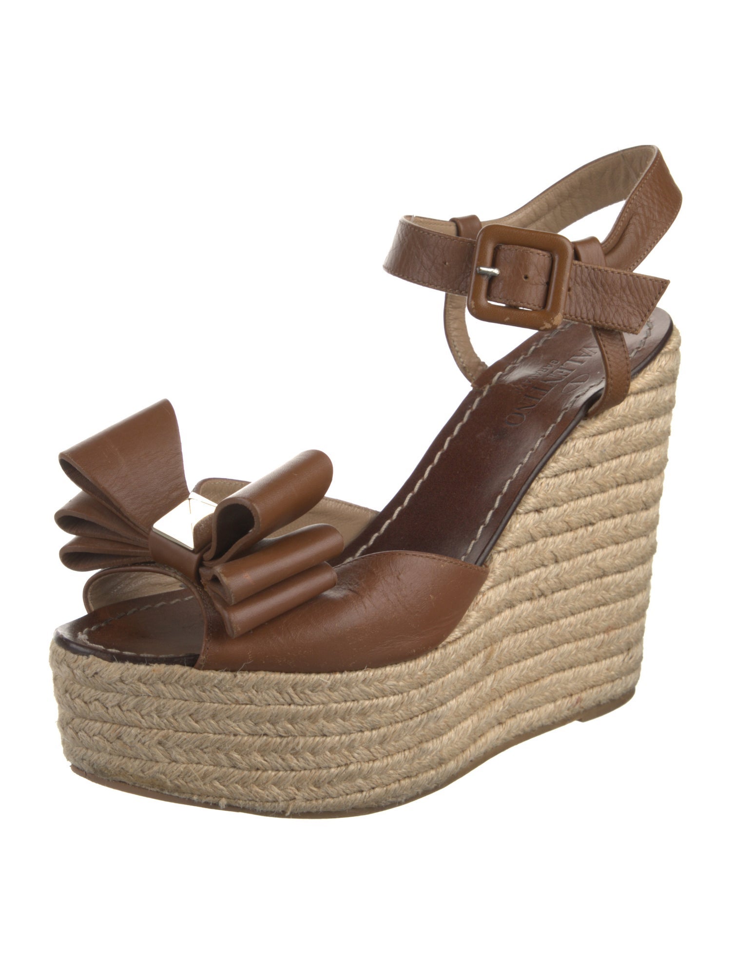 Valentino Rockstud Accents Leather Espadrilles