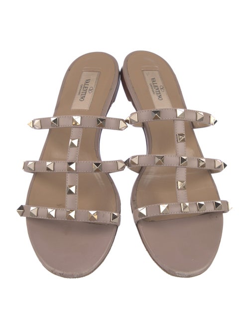 Valentino Rockstud Accents Leather Slides