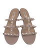 Valentino Rockstud Accents Leather Slides