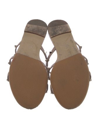 Valentino Rockstud Accents Leather Slides