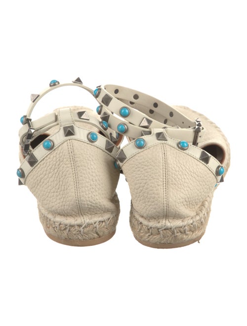 Valentino Rockstud Accents Leather Espadrilles