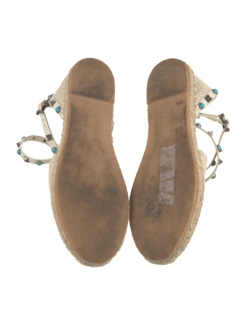 Valentino Rockstud Accents Leather Espadrilles