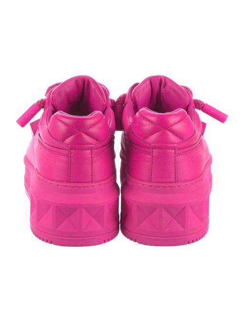 Valentino Rockstud Accents Leather Sneakers