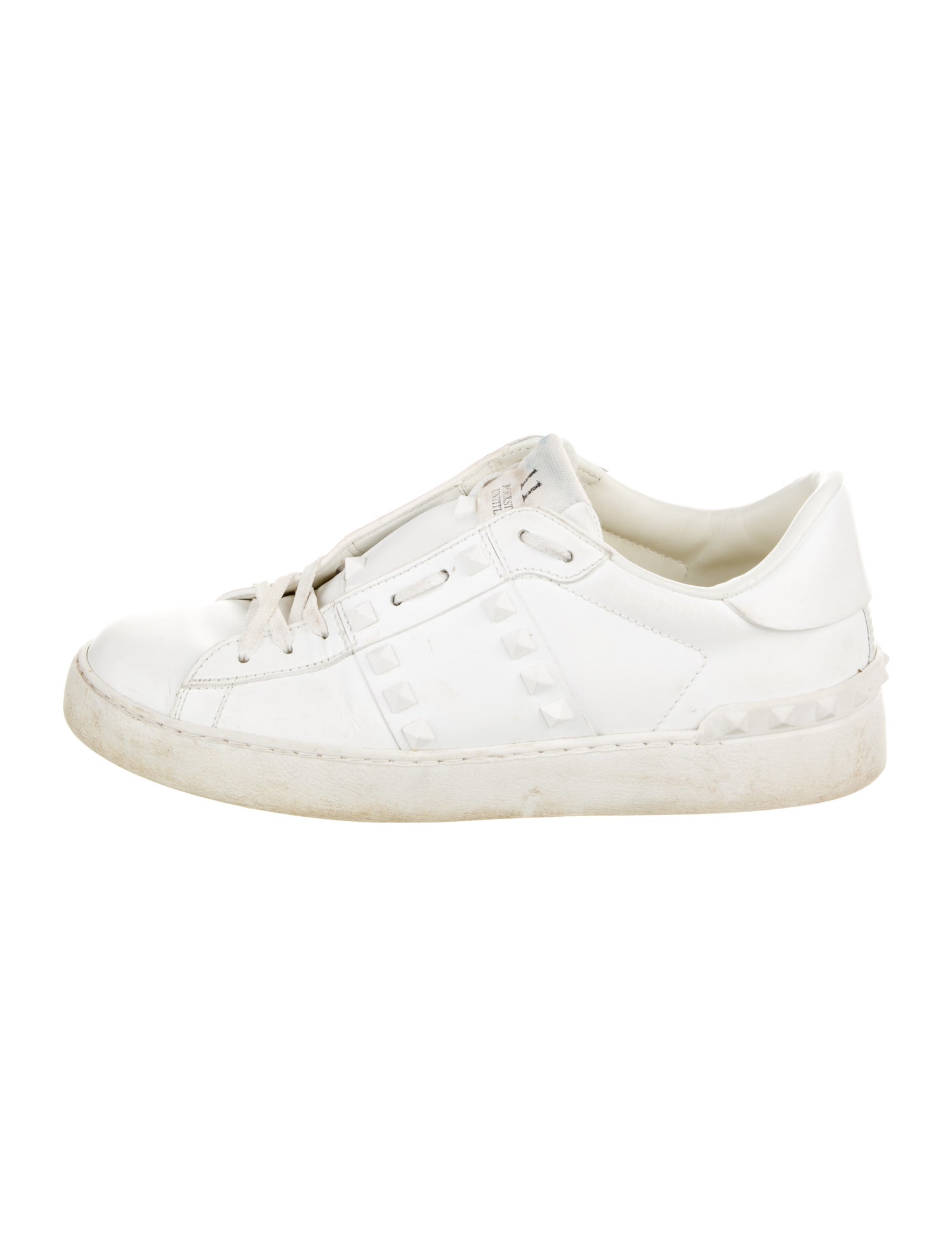 Valentino Rockstud Accents Leather Sneakers