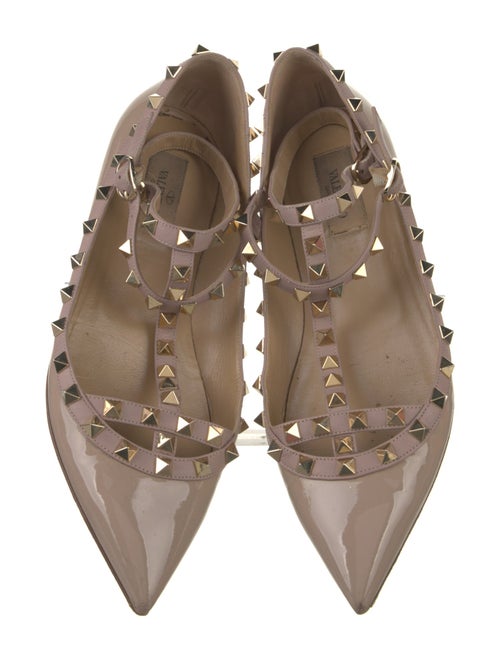 Valentino Rockstud Accents Patent Leather Flats