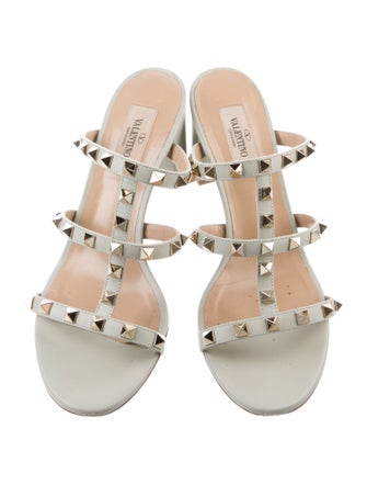 Valentino Rockstud Accents Leather Gladiator Sandals