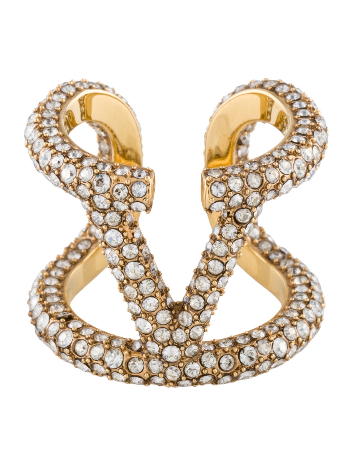 Valentino Crystal embellished Scarf Ring