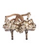Valentino Rockstud Accents Snakeskin T-Strap Pumps