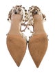 Valentino Rockstud Accents Snakeskin T-Strap Pumps