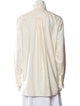 Valentino Mock Neck Long Sleeve Button-Up Top