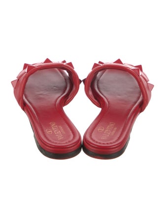 Valentino Rockstud Accents Leather Slides