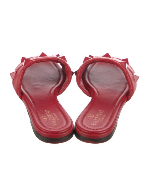 Valentino Rockstud Accents Leather Slides