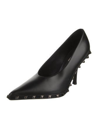 Valentino Rockstud Accents Leather Pumps