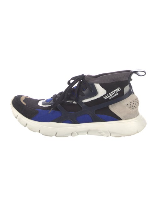 Valentino Rockstud Accents Colorblock Pattern Sneakers