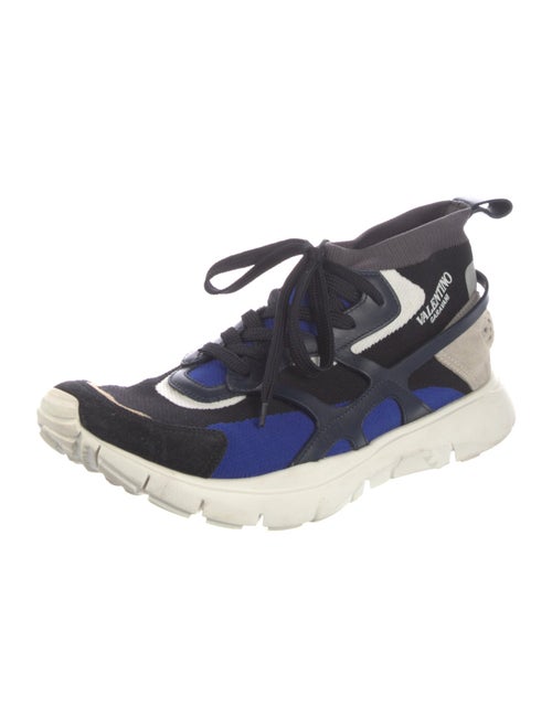 Valentino Rockstud Accents Colorblock Pattern Sneakers