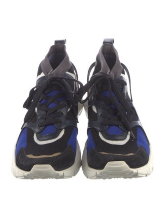 Valentino Rockstud Accents Colorblock Pattern Sneakers