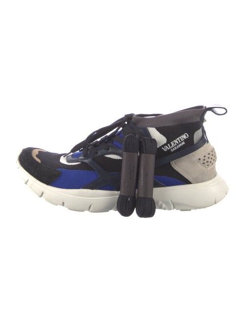 Valentino Rockstud Accents Colorblock Pattern Sneakers
