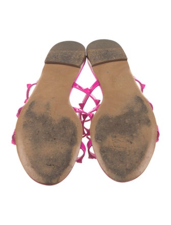 Valentino Rockstud Accents Patent Leather Slides