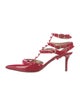 Valentino Rockstud Accents Patent Leather T-Strap Pumps