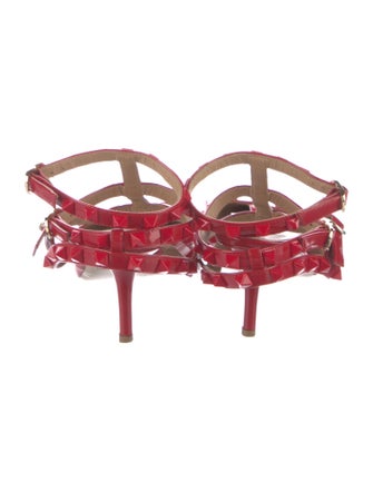 Valentino Rockstud Accents Patent Leather T-Strap Pumps