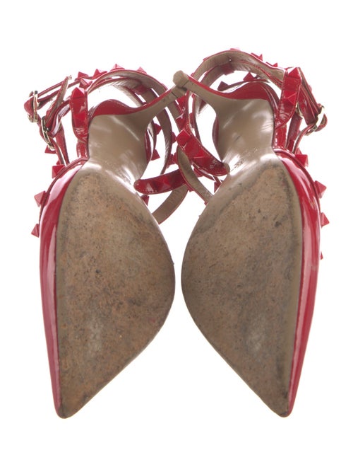 Valentino Rockstud Accents Patent Leather T-Strap Pumps