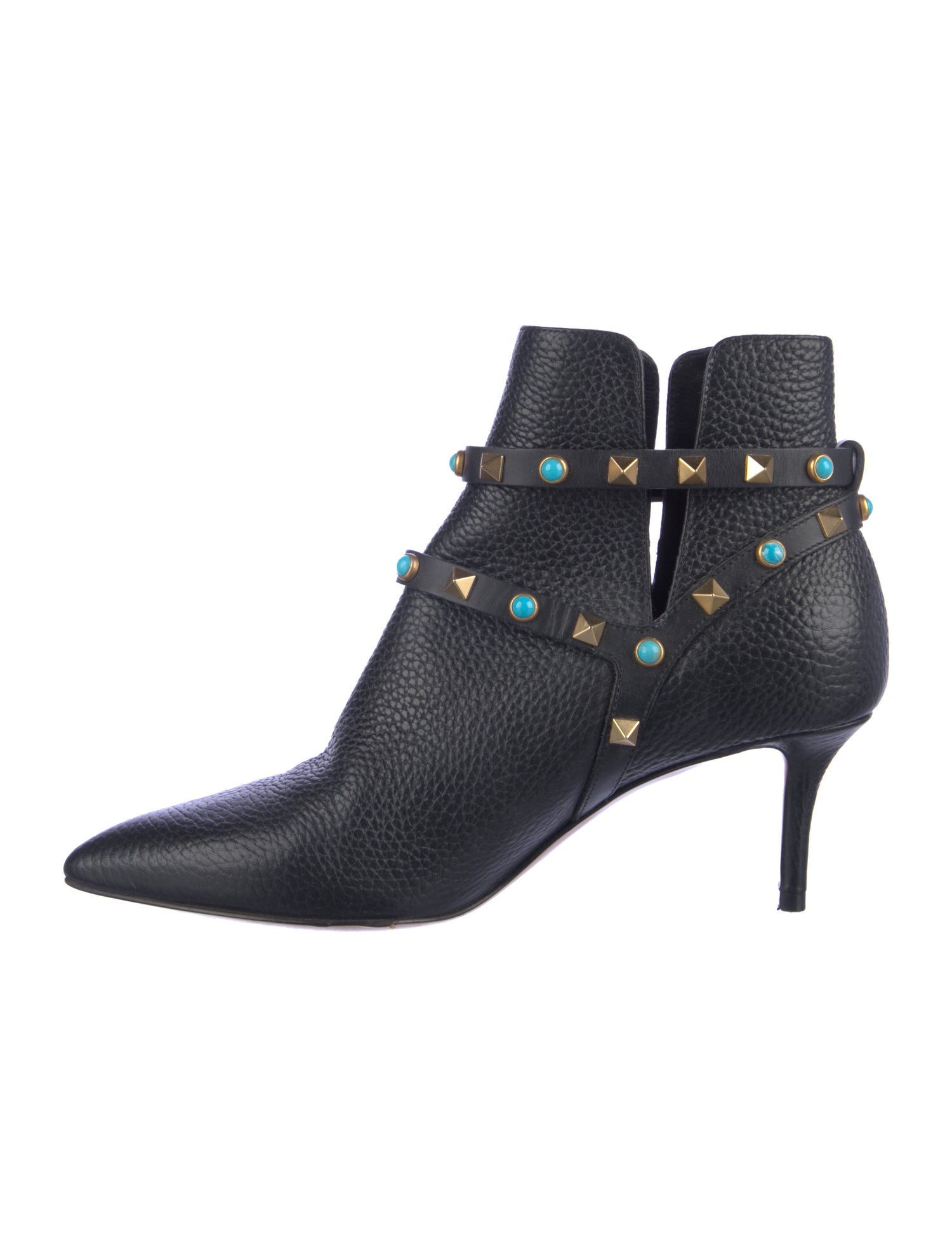 Valentino Rockstud Accents Leather Boots