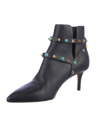 Valentino Rockstud Accents Leather Boots