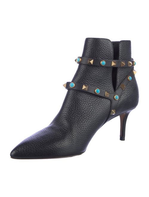 Valentino Rockstud Accents Leather Boots