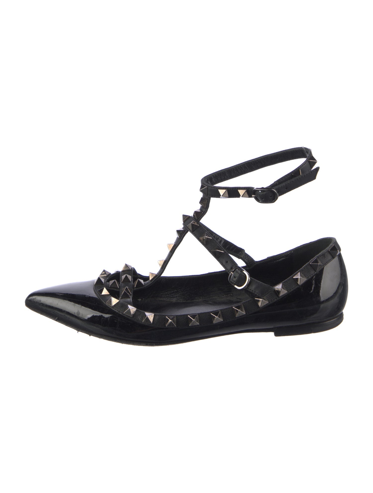 Valentino Interlocking CC Logo Patent Leather Ballet Flats