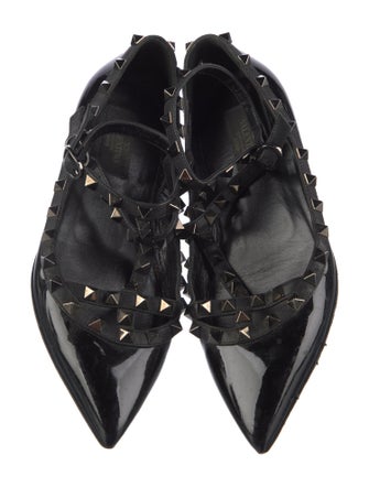 Valentino Interlocking CC Logo Patent Leather Ballet Flats