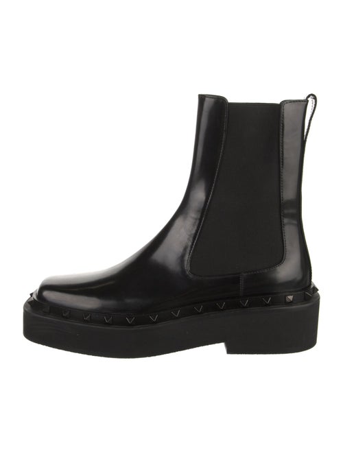 Valentino Rockstud Accents Leather Chelsea Boots