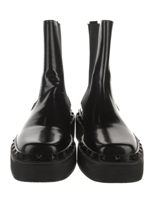 Valentino Rockstud Accents Leather Chelsea Boots