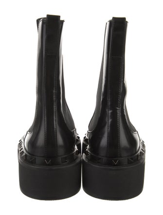 Valentino Rockstud Accents Leather Chelsea Boots