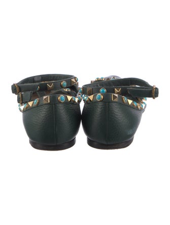 Valentino Rockstud Accents Leather Flats