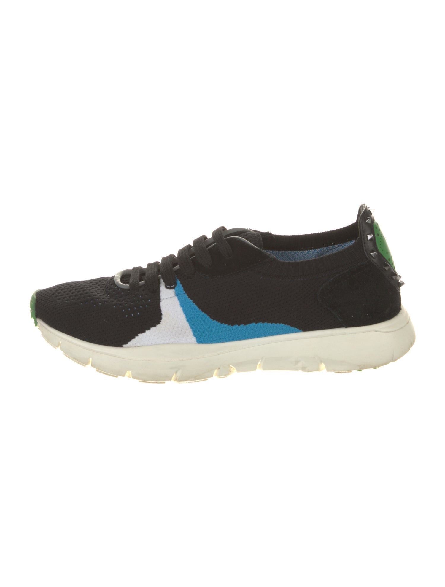 Valentino Rockstud Accents Colorblock Pattern Athletic Sneakers