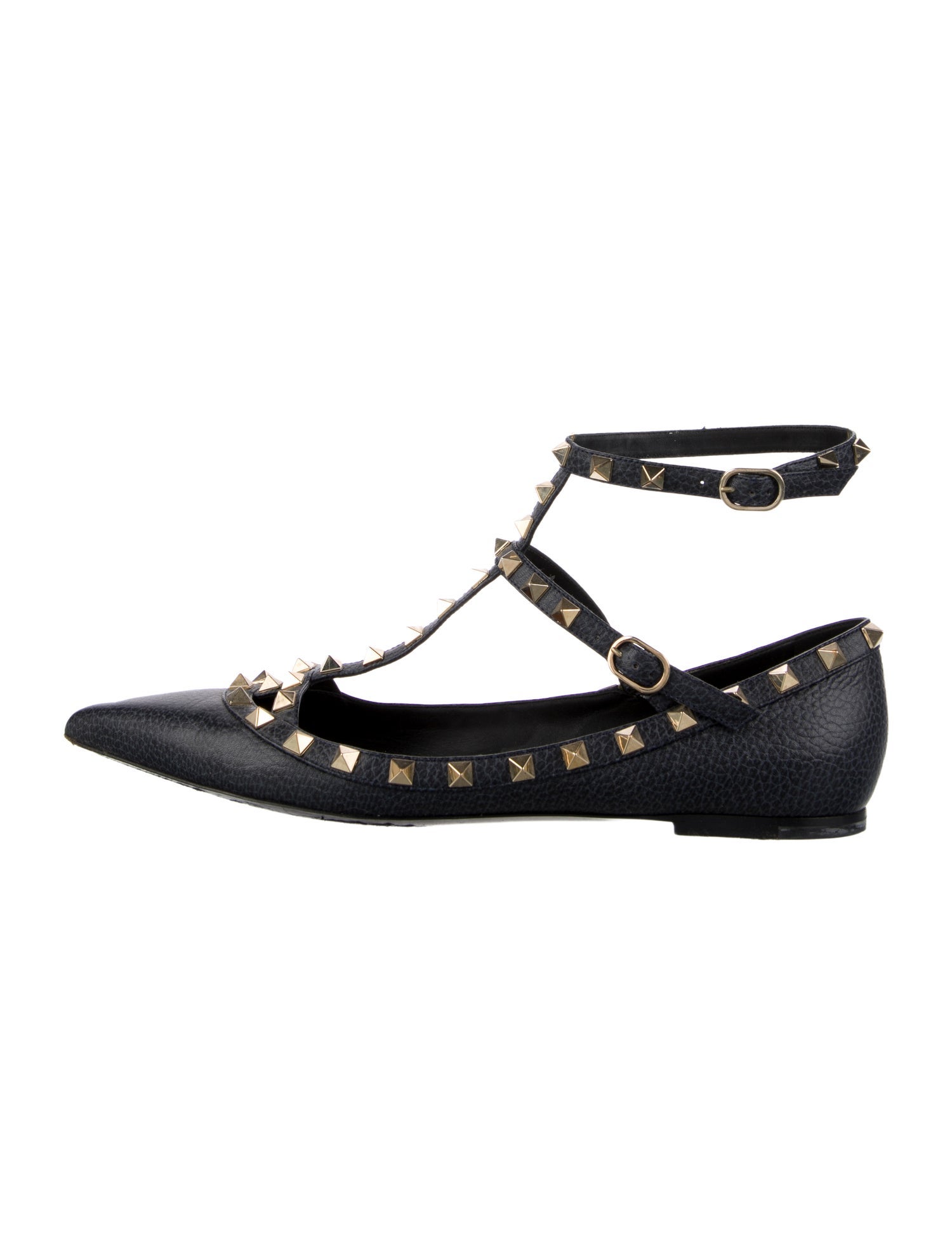 Valentino Rockstud Accents Leather Flats