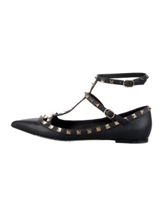 Valentino Rockstud Accents Leather Flats