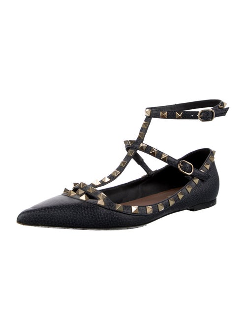 Valentino Rockstud Accents Leather Flats