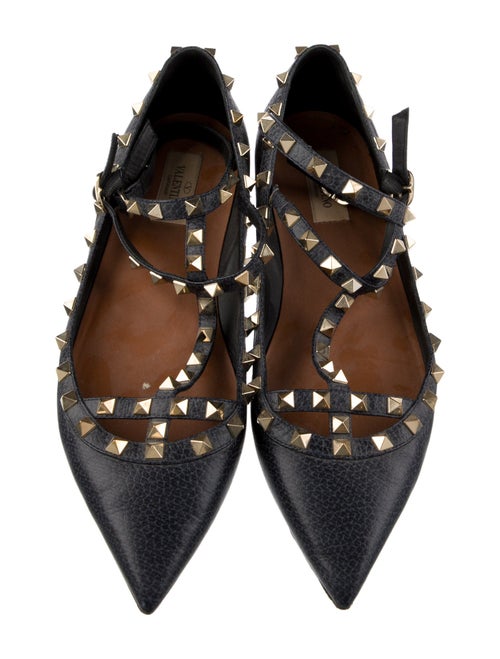 Valentino Rockstud Accents Leather Flats