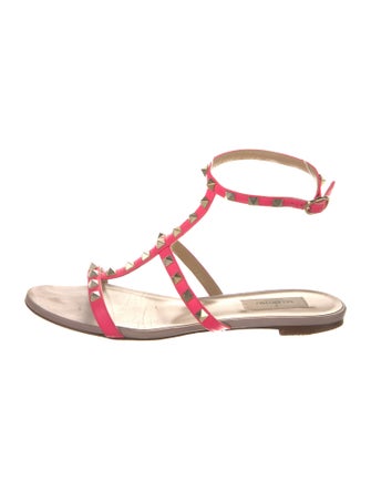 Valentino Rockstud Accents Leather Gladiator Sandals