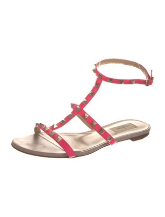 Valentino Rockstud Accents Leather Gladiator Sandals